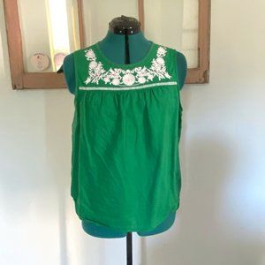 Jcrew Sleeveless Embroidered blouse - Size 16